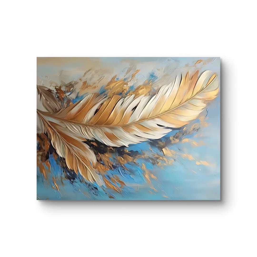 Pluma Azul y ocre - Imagen 2