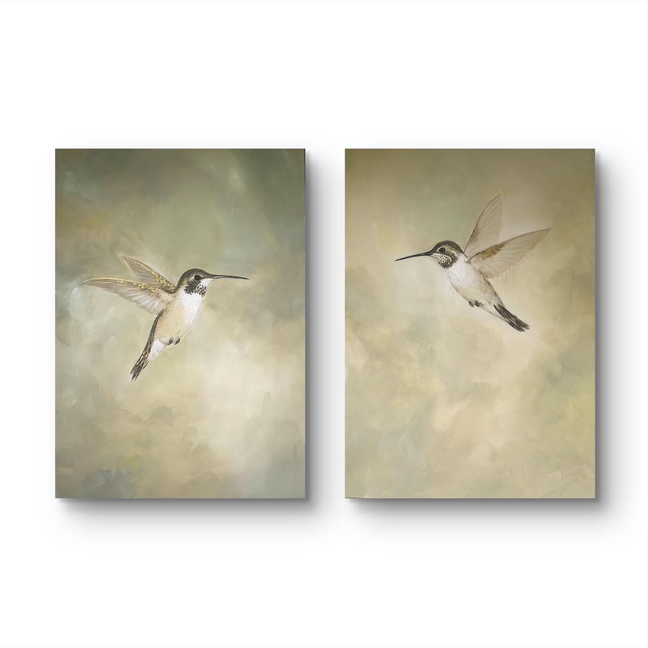 Diptíco pareja de colibríes (dos cuadros) (copia) - Imagen 3