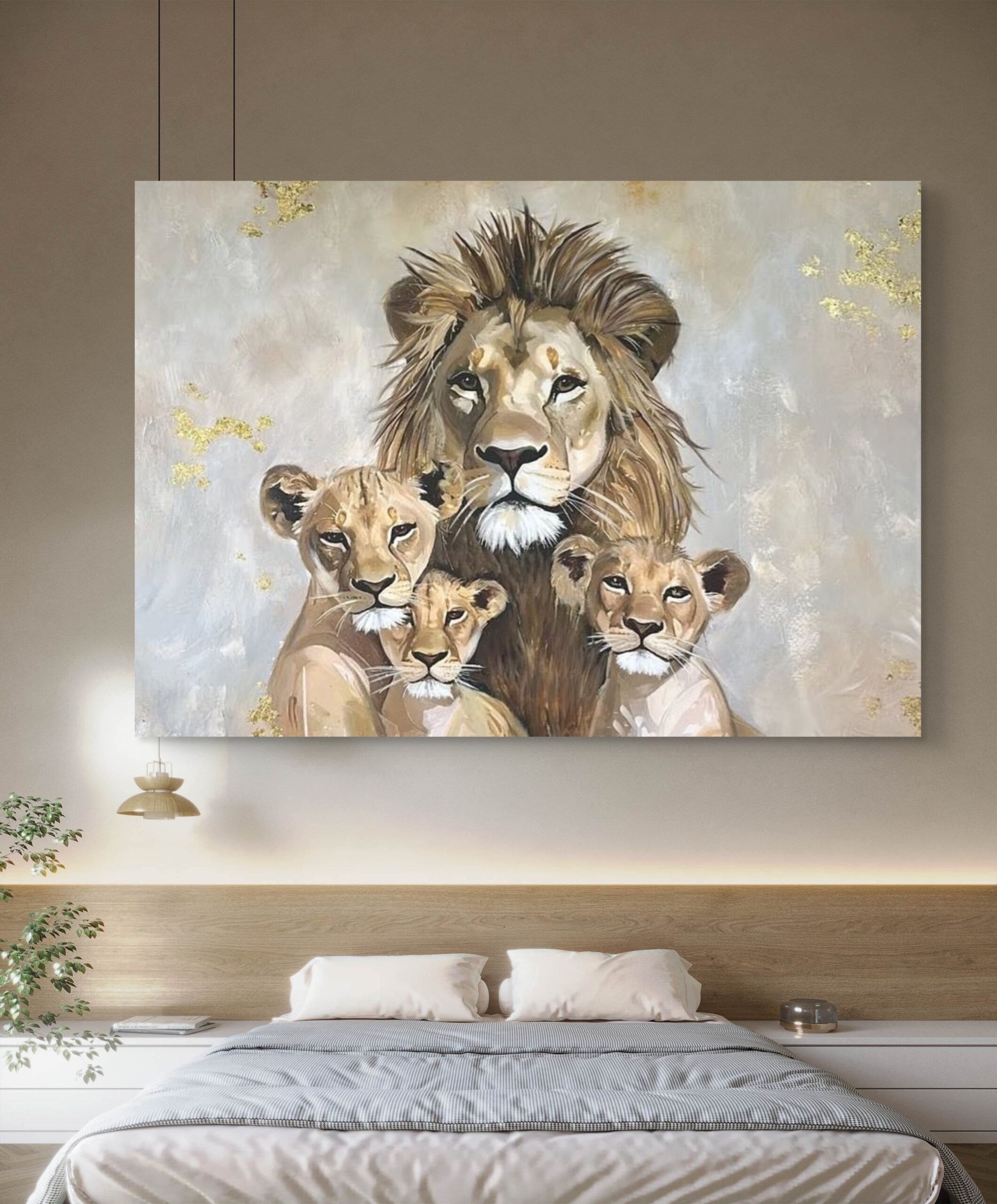 Familia Leones 2 Cachorros Dorados - Imagen 3