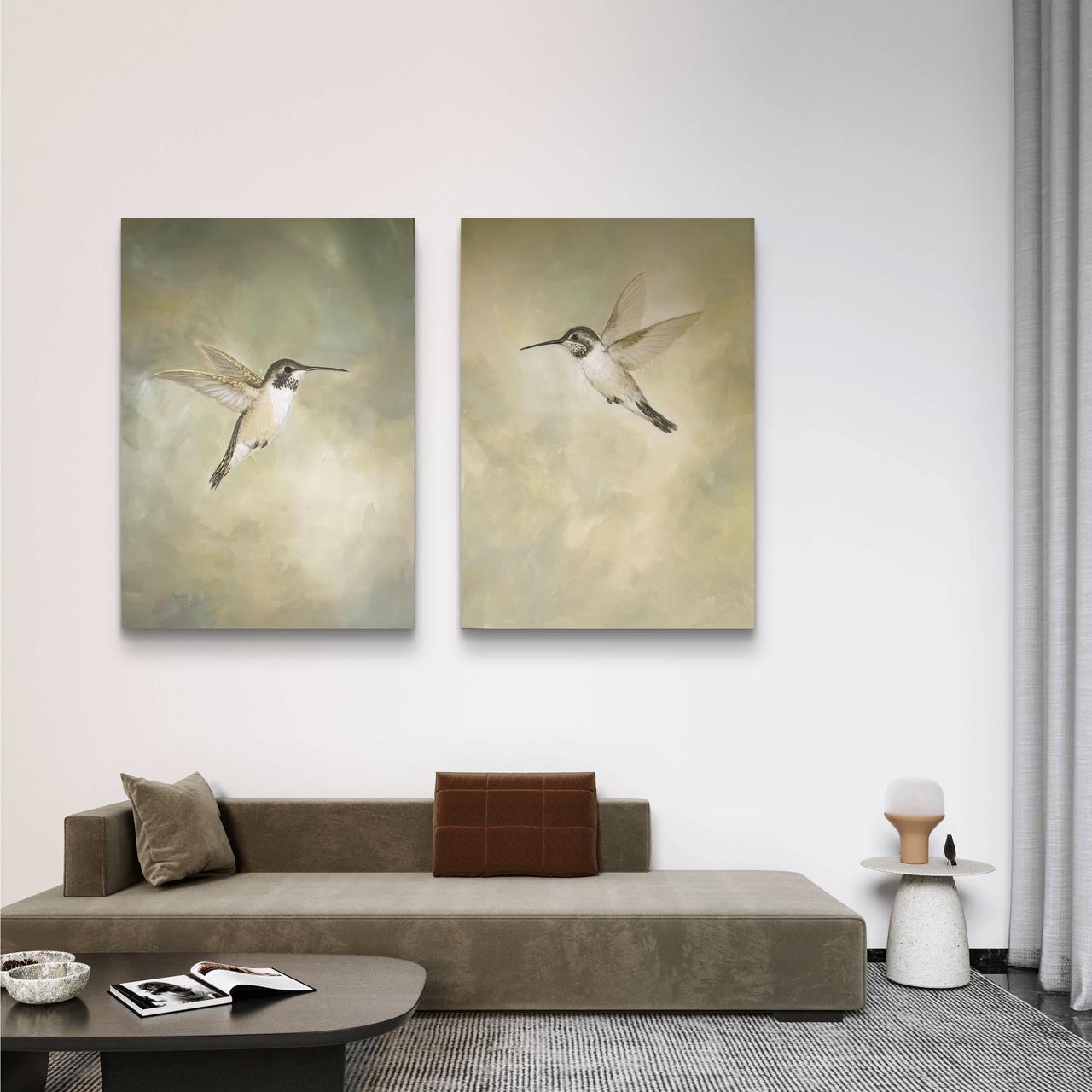 Diptíco pareja de colibríes (dos cuadros) (copia) - Imagen 2