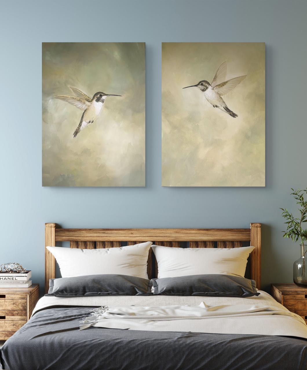 Diptíco pareja de colibríes (dos cuadros) (copia)