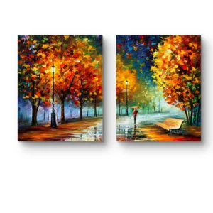 Paisaje reflejos de otoño (Diptico)