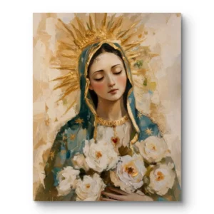 Virgen con rosas